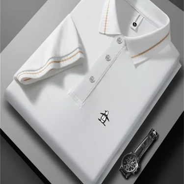 2025 Summer New Men's Business Casual Polo Shirt Summer Fashion Casual Short Sleeve Comfortable Breathable Top 3
