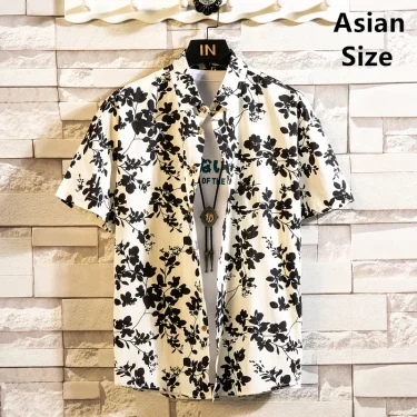 Summer Men Shirt Hawaii Short Sleeve 2025 Casual Flower Pattern Shirts Social Elegant Fashion Beach Harajuku Luxury Style Tops 2