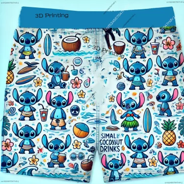 2025 New Arrivals Stitch Summer Leisure Vacation Shorts Men and Women Beach Shorts Kid Cartoon Print Shorts Sports Shorts 4