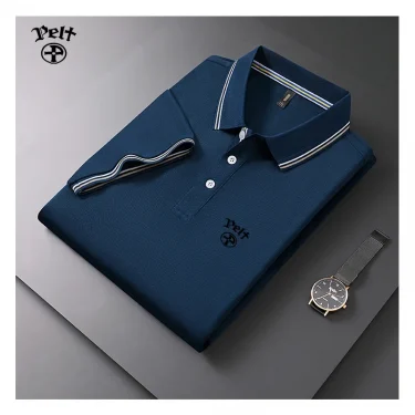 New Men's T-shirt Classic Short sleeved Polo Shirt Summer Top Casual T-shirt Button Lapel Super Large S-4XL Casual Polo Shirt 5