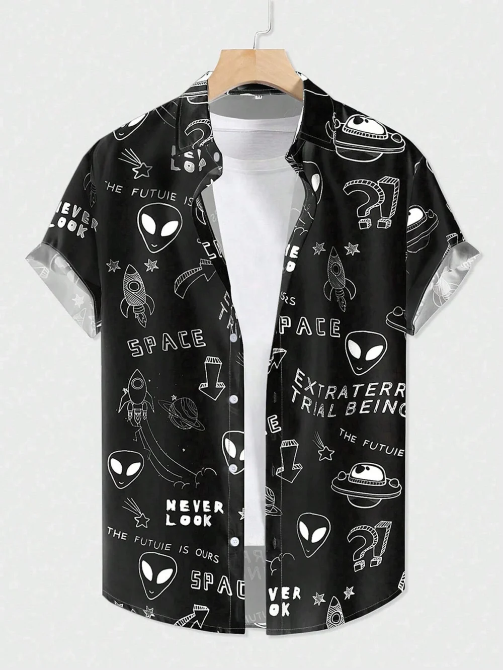 Summer Men Women Seaside button-down Versatile Shirts With Personalized And Interesting Print Design short-sleeved Fashion Tops 2