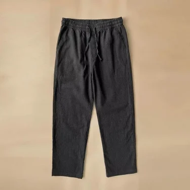 Cotton and linen pants men's summer thin loose straight leg wide-leg ice silk linen nine pants fashion brand high-grade feeling 1