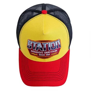 New Style Rich Color Baseball Cap Classic STATION Letter Pattern Mesh Cap Men And Women Breathable Summer Trucker Hat 4