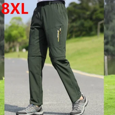 Men's Summer 7XL Plus Size Outdoor Quick-drying Pants Thin Detachable Sprint Pants 140kg joggers men 1