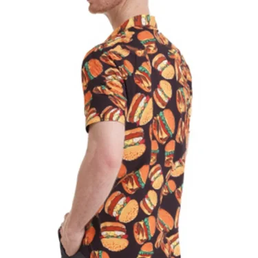 Summer Fashion Mens Hawaiian Shirts Short Sleeve Button Hamburger Printed Casual Beach Aloha Shirt Plus Size 3XL Hombre Ropa 3