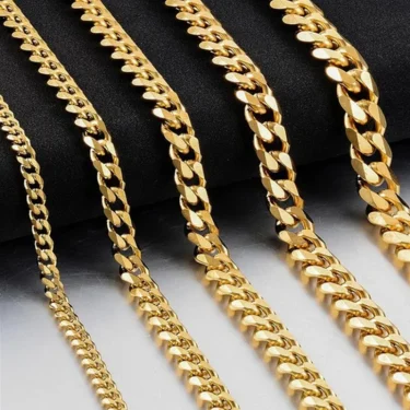 Stainless Steel Cuban Link Chain Bracelet Necklace For Men Women Neck Choker Fashion Jewelry Accessories 2