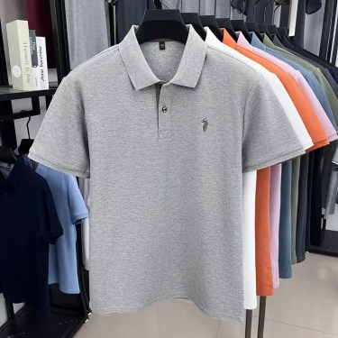 Luxury brand 100% cotton short sleeve polo shirt men's summer trend new high-end Paul embroidery casual business golf T-shirt 6