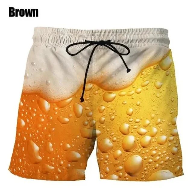 Cool Beer Pattern Beach Shorts For Men Sparkling Wine 3D Printed Swim Trunks Summer Board Shorts Loose Short Pants Streetwear 1