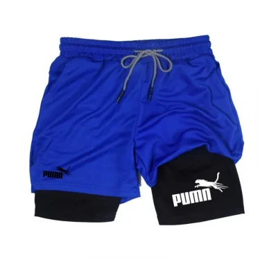 Summer Breathable Two-in-one Double-layer Shorts Men's Elastic Compression Shorts Quick-drying Multi-functional Shorts M-3XL 6