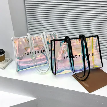 Women Fashion Travel bag Transparent Shoulder Bag Lady Small Luxury Handbag for Ladies Women Outdoor Shopping Traveling 2