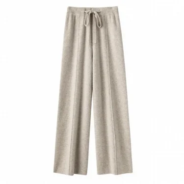 Women's cashmere pants 100% Merino wool broadfoot pants Women's knit loose knit pants Fall/Winter 2024 women's thick pants 6