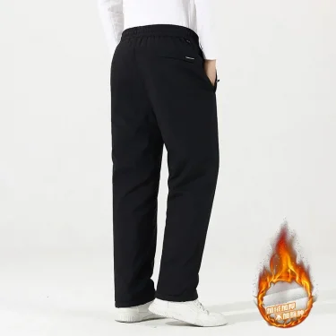 50-110KG Plus Size Down Pants Casual Outdoor Windproof Warm Lining White Pants Men's Drawstring Jogging Sports Pants M-7XL 6XL 6