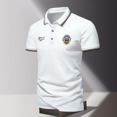 High end brand mens polo shirt summer new fashion cartoon embroidery short sleeve British casual lapel breathable men's clothing 5