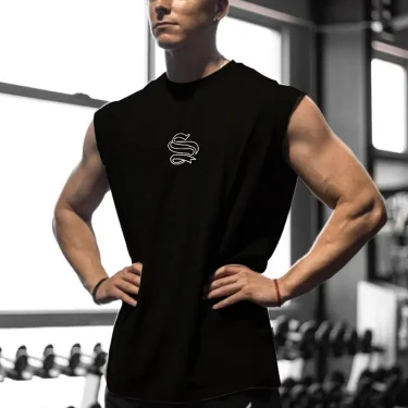Summer Fitness Sports Men's Tank Top  Breathable Loose Fit Training Sleeveless T-shirt Quick Drying vest male Fitness Clothing 1