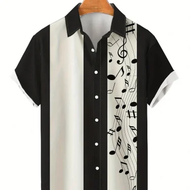 Men Summer Poker Symbol Stripe Print Shirt Casual Beach Short Sleeve Clothing Male Button Lapel Collar Fashion Leisurewear 2