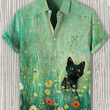 Men's beautiful graphics Shirts Fashion Short Sleeve Button Down Lapel Shirts For Summer Oversized Tops Casual Hawaiian Shirts 1