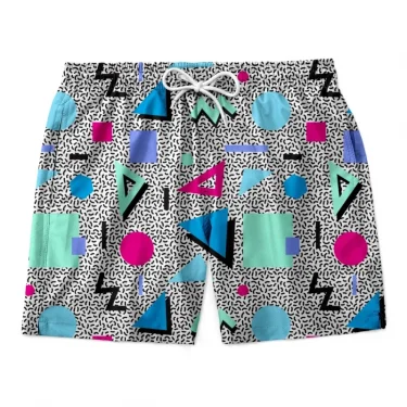 3D geometric print men's casual shorts Tropical summer style fashion shorts, quick-drying and comfortable close-fitting 2