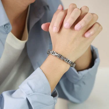 Vnox Stylish Byzantine Chain Bracelet for Men Women Boys, Waterproof Stainless Steel Link Wristband, 4/5/6/6.5/8mm Wide 5