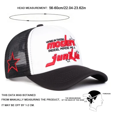 Unisex Modern Junkie Letter Embroidery Baseball Net Caps Spring and Summer Outdoor Adjustable Casual Hats Sunscreen Hat 6