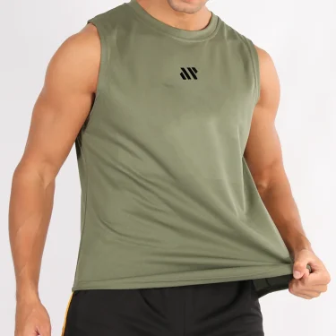 Gym Vest Men's Summer Tank Tops Men Round neck Broad shoulder tops Sleeveless shirt Sport quick-drying Fitness Running Tank Top 1