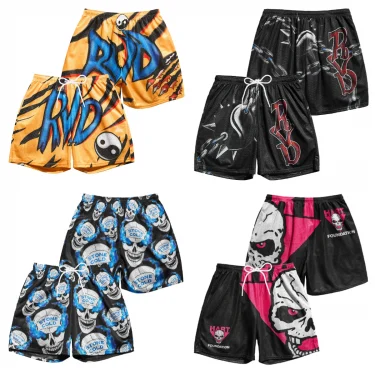 2025 Summer New Retro RVD Tiger Bone Drawstring Wrestling Shorts Casual Vacation Beach Daily Life Adult Swimming Trunks 1