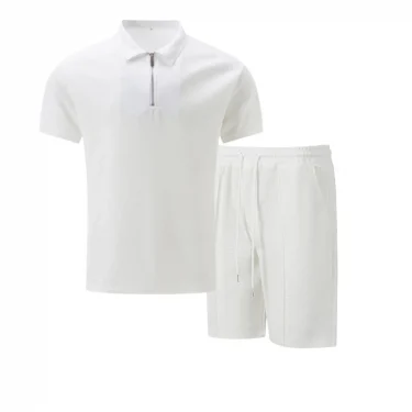 2025 simple men's suit summer new short sleeve shorts two-piece outdoor leisure handsome men's solid color trend suit 6