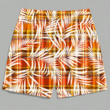 Men's Designer 3D-Printed Vacation Shorts - High-End Tropical Foliage Patterns For Island Getaways 4