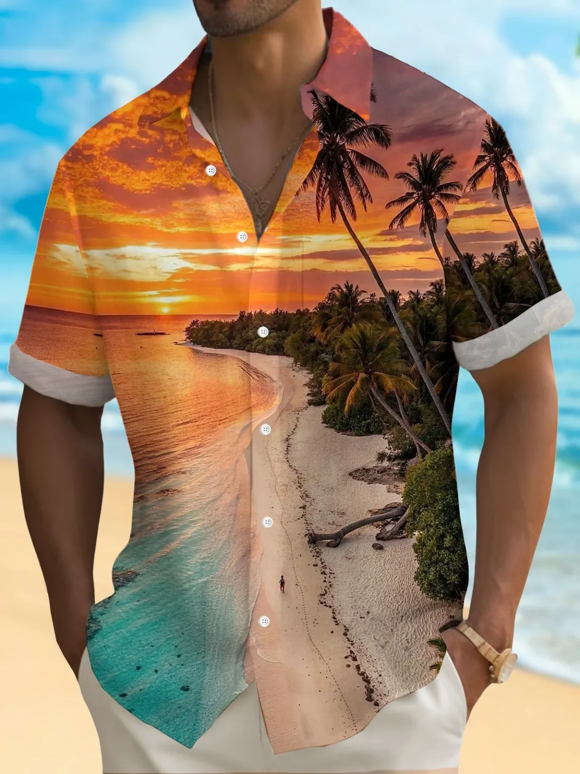 Summer Men's 3D Printed Flower Graphic Shirts Hawaiian Casual Shirt Button Up Shirt Short Sleeve Vacation Beach Wear No Pockets 4