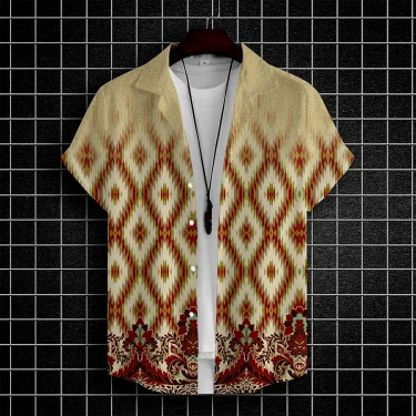 Men's Shirts Thai Elephant Casual 3d Print Hawaiian Shirt Man Summer Fashion Shirt For Man Daily Short Sleeves Men Clothing Tops 3