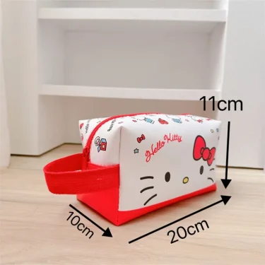 New Cartoon Makeup Bag Versatile Hello Kitty Kulomi Cartoon Cute Pencil Case Portable Girl's Heart Large Capacity Storage Bag 6