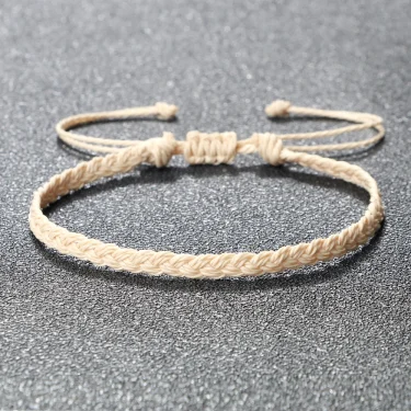 Classic Handmade Braided Bracelets for Women Men Pure Color Waxed Thread Braid Wristband Charm Bracelet Adjustable Jewelry Gifts 1