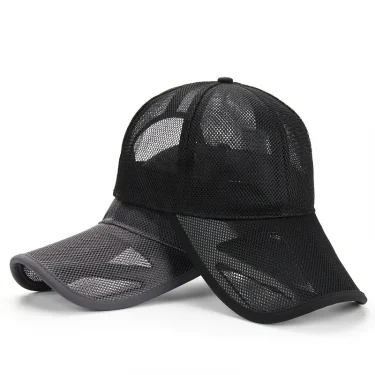 Summer Men Hat Openwork Brim Breathable Mesh Cap Unisex Outdoor Fishing Sports Sunscreen Baseball Mesh Caps Women Sunscreen Hat 2