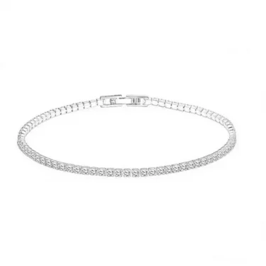 Silver Plated Jewelry 17CM 19CM 21CM Tennis Bracelet Zirconia Anniversary Gift Real Sterling Silver Bangle Bracelets women 2