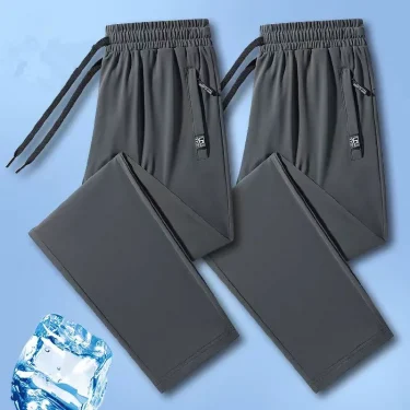 New High-quality Ice Silk Casual Comprehensive Training Pants Two-piece Summer Men's Sweat Absorbing Quick Drying Leggings 4