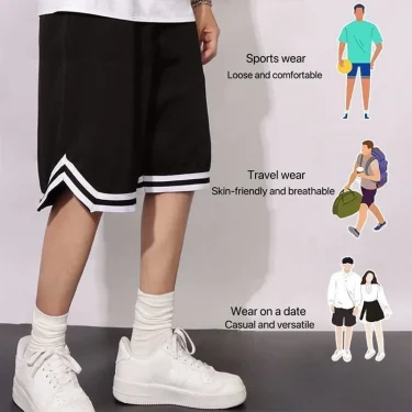 1pcs Men Summer Sports Training Shorts Casual Loose Breathable Fitness Running Speed Drying American Five Point Shorts 6