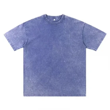 HELLOMARCEL High Quality 230g Washed Vintage Trendy Men Summer EU US Size Short Sleeve Loose Solid Color Retro Tee Shirt 1