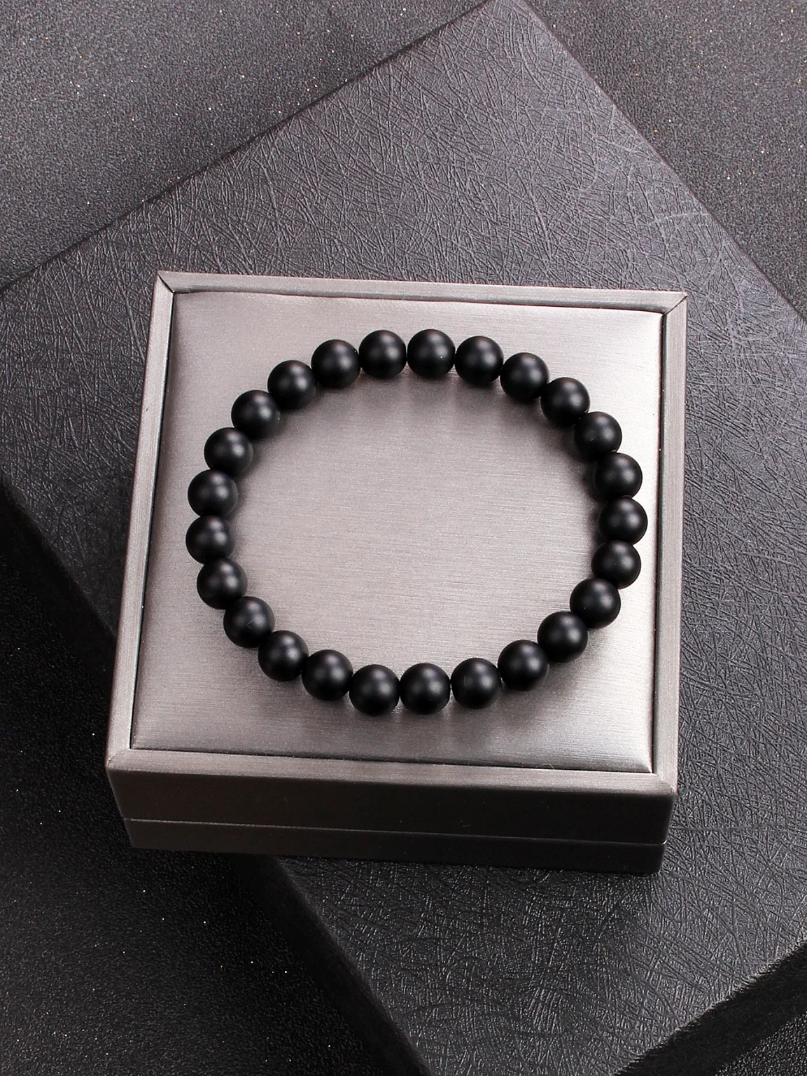 Natural Stone Matte Onyx Bracelet Men Natural Black Agate Bead Bracelet Women Yoga Meditation Healthy Handmade Jewelry wholesale 2