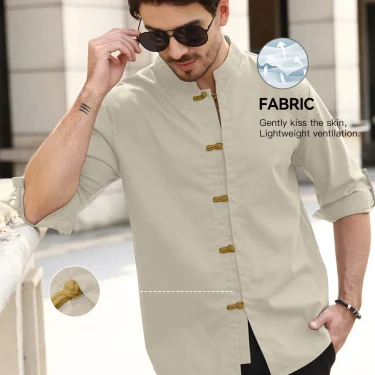 Men's Short Sleeve Shirt Summer Linen Casual Beach Short T-shirts Solid Color Male Vintage Streetwear Tops US Size 2