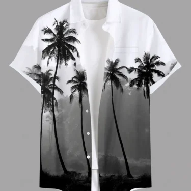 Fashion Men's Hawaiian Shirt 3D Printed Short Sleeved Button Down Lapel Shirt For Summer Oversized Tops Casual Shirts For Men 4