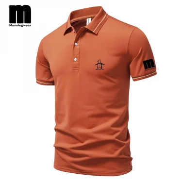 Summer new men's casual collar polo shirt, summer fashion casual collar button short sleeved comfortable breathable top 3