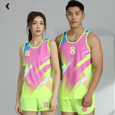 Men Women Track And Field Tracksuit Summer 2 Piece Sleeveless Vest Shorts Set Breathable Jogging Marathon Running Clothes 1