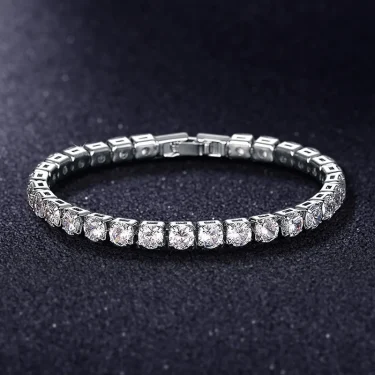 Luxury Hiphop Iced Out 4mm Cubic Zirconia Crystal Tennis Bracelets For Women Men Gold Color Silver Color Bracelet Chain Jewelry 1