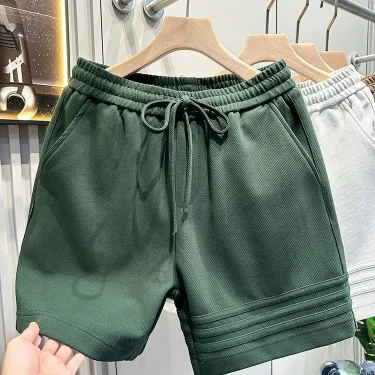 American Style 2025 Summer Fashion Trend Shorts College Three-pair Sports Five-quarter Pants Men's Loose Sweatpants Casual Pants 5