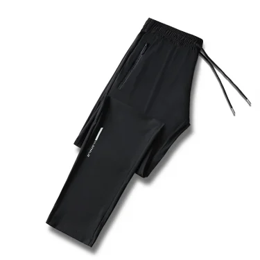 Men's cool quick drying breathable waist drawstring jogging pants, fashionable high elasticity sports pants suitable for fitness 4