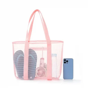 Polyester mesh beach bag Large capacity travel wash bag Swim storage bag Minimalist mesh beach bag one pack 4