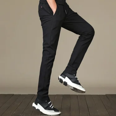 Ice Silk Men's Pants 2025 Summer New Black Gray Thin Business Casual Pants Outdoor Elastic Breathable Straight Leg Sweatpants 6