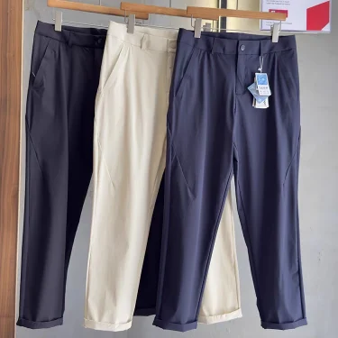 Summer Men's Quick Dry Casual Pants Lightweight Nylon Spandex Stretch Golf Pants Cool Ice Silk Trousers with 4 Zip Pockets 2
