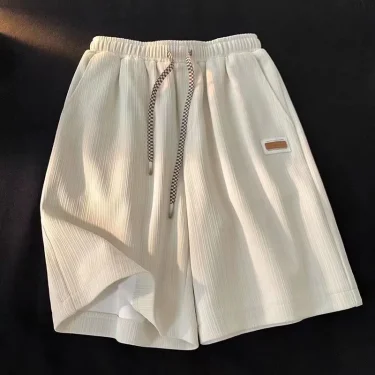 Sports Ice silk Shorts Breathable comfortable Summer Quick drying shorts Solid home shorts sports Knee length Loose casual Pants 3
