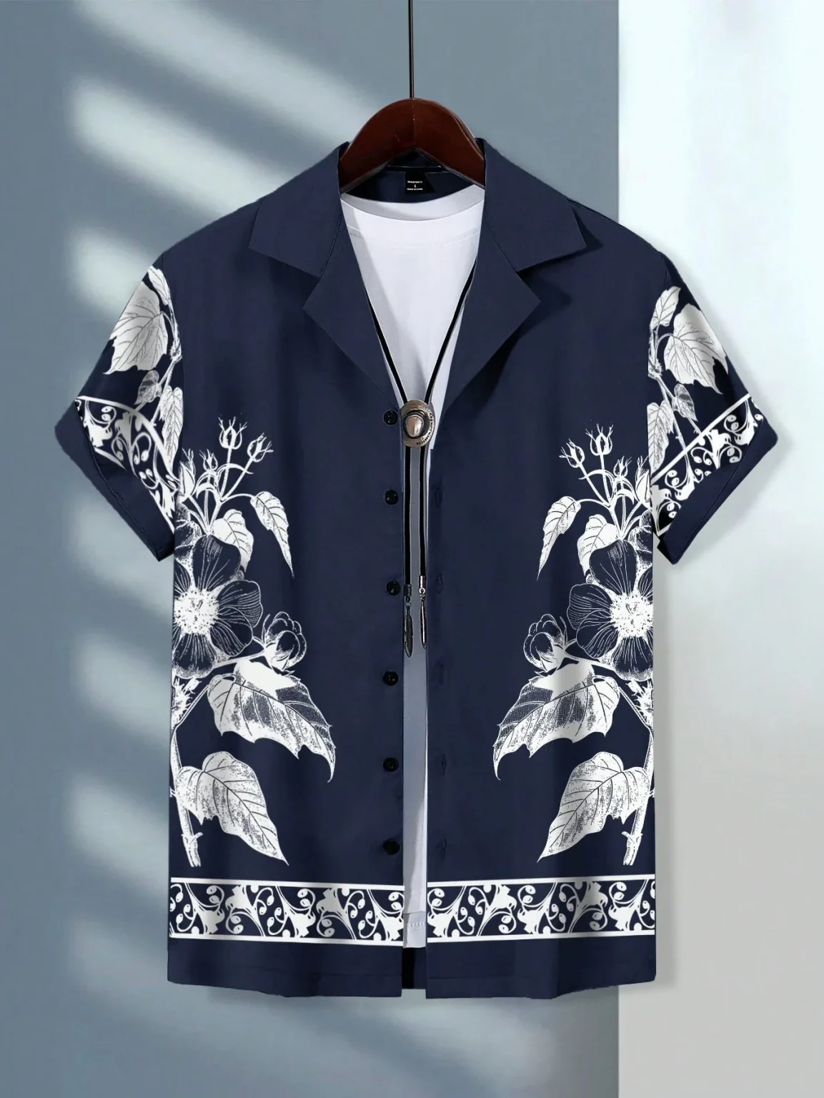 Men's Hawaiian Shirts Men's Short Sleeve Shirts Summer Casual Fun Hawaiian Vacation Printed Button Lapel Short Sleeve Shirts 4