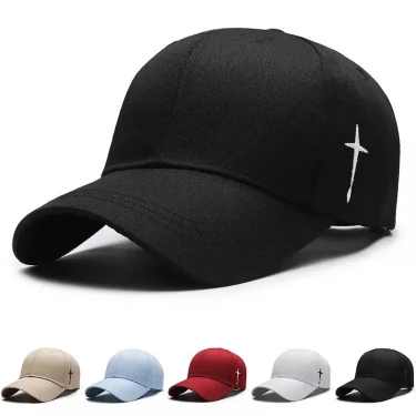 New Cross Water Drop Embroidery Baseball Caps Unisex Simple Solid Sunshade Cap Men Outdoor Adjustable Casual Sunscreen Hat 1